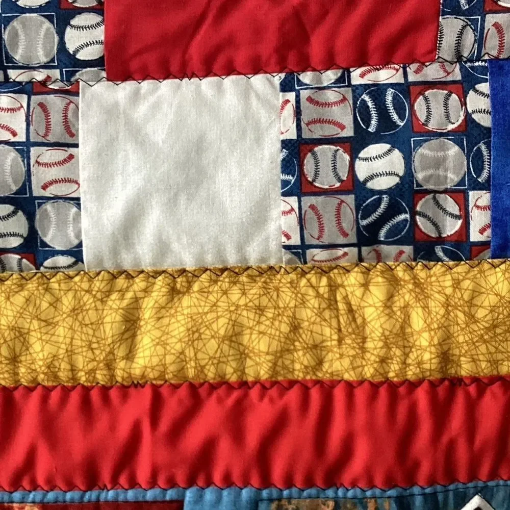 NWT. Hand Crafted Baseball for All Ages Lap Quilt